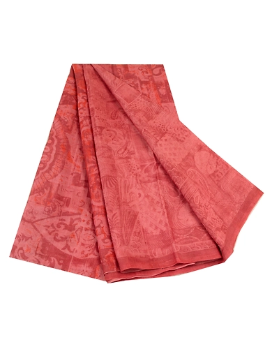 Sanskriti Vintage Sarees Dusty Pink Pure Silk Printed Sari Soft 5Yd Craft Fabric, PR-64195-Dusty Pink-Pure Silk-7
