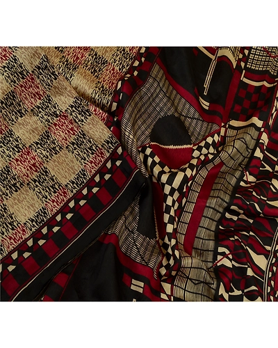 Sanskriti Vintage Sarees Multi Indian Pure Silk Abstract Print Sari Craft Fabric, PR-64227-Multi-Pure Silk-1