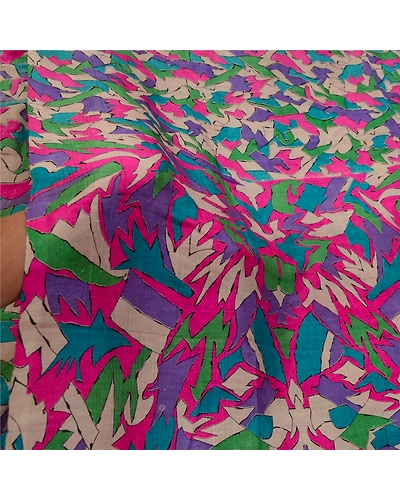 Sanskriti Vintage Sarees Multi From India Pure Silk Printed Sari Craft Fabric, PR-64263-Multi-Pure Silk-6