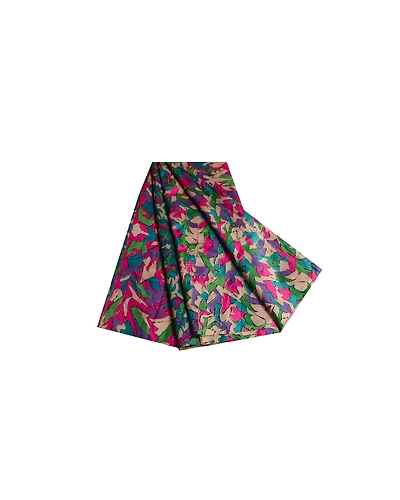 Sanskriti Vintage Sarees Multi From India Pure Silk Printed Sari Craft Fabric, PR-64263-Multi-Pure Silk-7