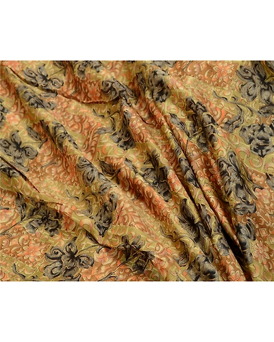 Sanskriti Vintage Sarees Multi 100% Pure Silk Printed Sari Floral Craft Fabric, PR-64304-Multi-Pure Silk-1