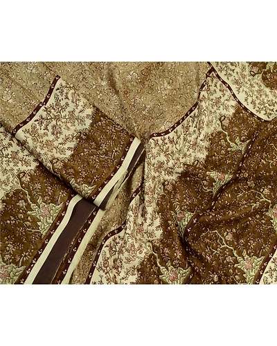 Sanskriti Vintage Sarees Shades Of Green Pure Silk Printed Sari 5Yd Craft Fabric, PR-64368-Shades Of Green-Pure Silk-2