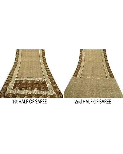 Sanskriti Vintage Sarees Shades Of Green Pure Silk Printed Sari 5Yd Craft Fabric, PR-64368-Shades Of Green-Pure Silk-4