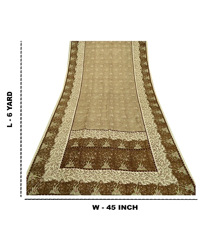 Sanskriti Vintage Sarees Shades Of Green Pure Silk Printed Sari 5Yd Craft Fabric, PR-64368-Shades Of Green-Pure Silk-8