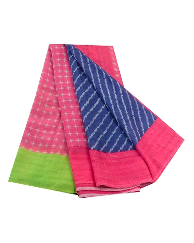 Sanskriti Vintage Sarees Indian Blue 100% Pure Silk Printed Sari Craft Fabric, PR-64557-Blue-Pure Silk-10