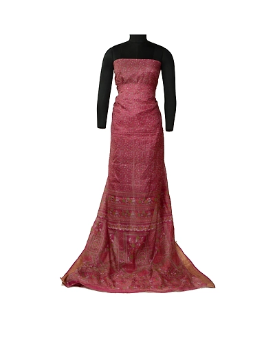 Sanskriti Vintage Sarees Blush-Pink Pure Silk Printed Sari Soft 5Yd Craft Fabric, PR-64620-Blush-Pink-Pure Silk-2