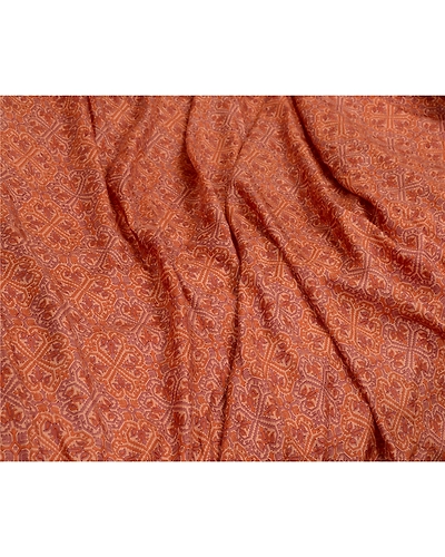 Sanskriti Vintage Sarees Brown Zari Border Pure Silk Printed Sari Craft Fabric, PR-64641-Brown-Pure Silk-9