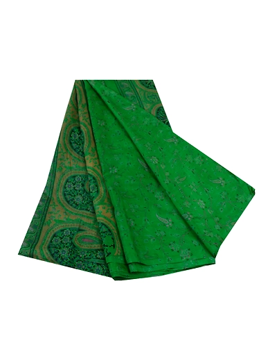 Sanskriti Vintage Sarees Green From India Pure Silk Printed Sari Craft Fabric, PR-64651-Green-Pure Silk-10