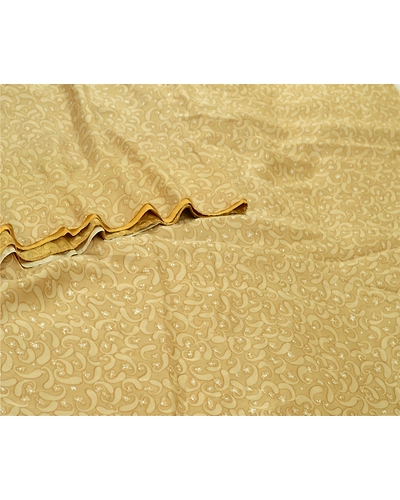 Sanskriti Vintage Sarees Green 100% Pure Silk Paisley Printed Sari Craft Fabric, PR-64677-Green-Pure Silk-1