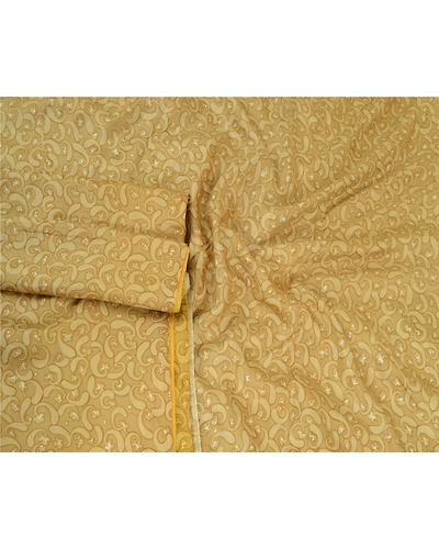 Sanskriti Vintage Sarees Green 100% Pure Silk Paisley Printed Sari Craft Fabric, PR-64677-Green-Pure Silk-4