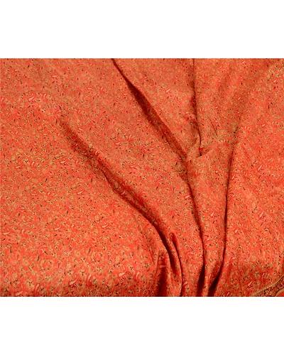 Sanskriti Vintage Orange Indian Sarees 100% Pure Silk Printed Sari Craft Fabric, PR-64754-Orange-Pure Silk-9