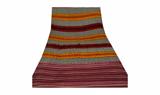 Sanskriti Vintage Multi Color Sarees 100% Pure Crepe Silk Printed Sari Fabric, PRC-3144