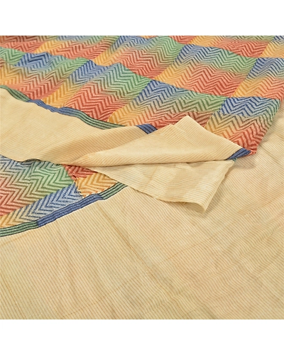 Sanskriti Vintage Sarees 100% Pure Crepe Silk Printed Sari Craft Fabric, PRC-14404-Multi-Printed Floral-Pure Crepe Silk-2