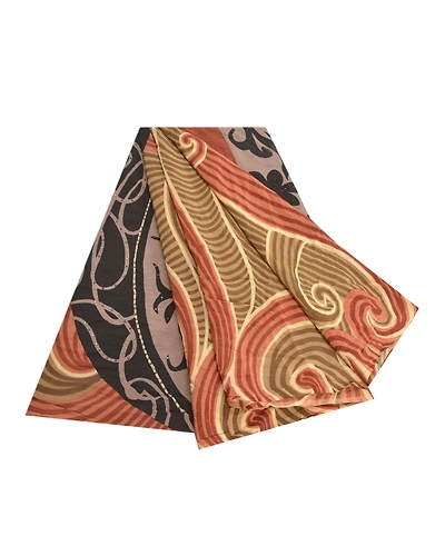 Sanskriti Vintage Brown Sarees Pure Crepe Silk Printed Sari Craft Fabric, PRC-16214-Shades Of Brown-Printed Floral-Pure Crepe Silk-7