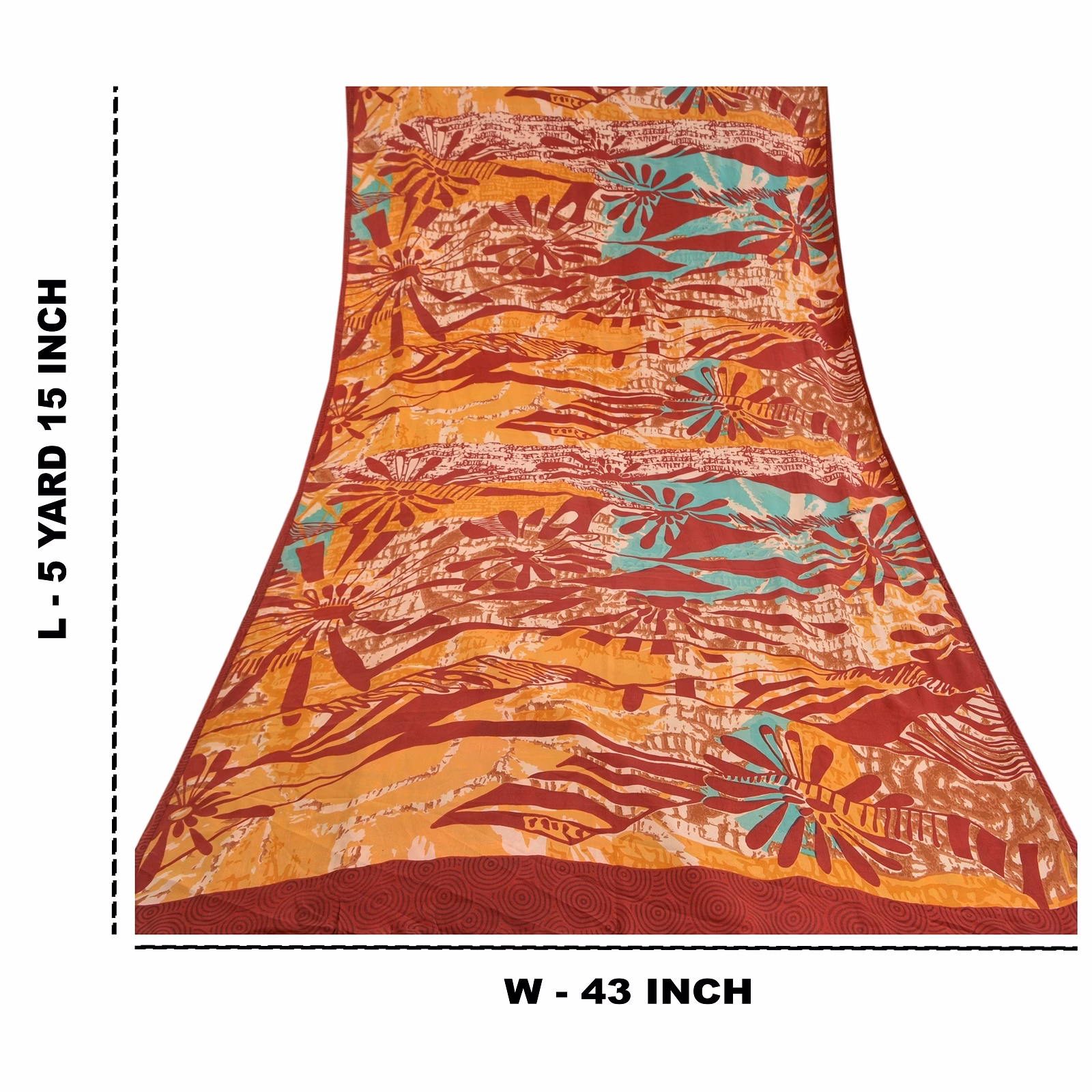 Sanskriti Vintage Dark Red Sarees Pure Crepe Silk Printed Sari Soft Craft Fabric, PRC-16391 image 9