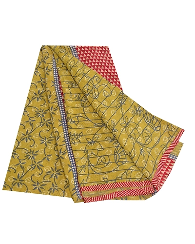 Sanskriti Vintage Sarees Green 100% Pure Crepe Silk Printed Sari Craft Fabric, PRC-18452-Green-Printed Floral Design-Pure Crepe Silk-7