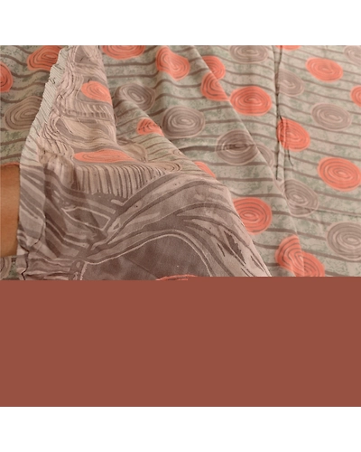 Sanskriti Vintage Sarees Gray 100% Pure Crepe Silk Printed Sari 5Yd Craft Fabric, PRC-18773-Gray-Printed Floral Design-Pure Crepe Silk-3