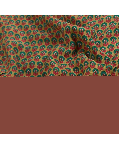 Sanskriti Vintage Sarees Indian Green Pure Crepe Silk Printed Sari Craft Fabric, PRC-18786-Green-Printed Floral Design-Pure Crepe Silk-5