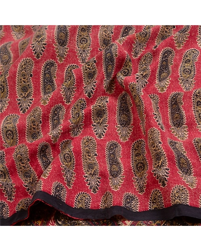 Sanskriti Vintage Sarees Purple 100% Pure Crepe Silk Printed Sari Craft Fabric, PRC-18914-Purple-Printed Floral Design-Pure Crepe Silk-4