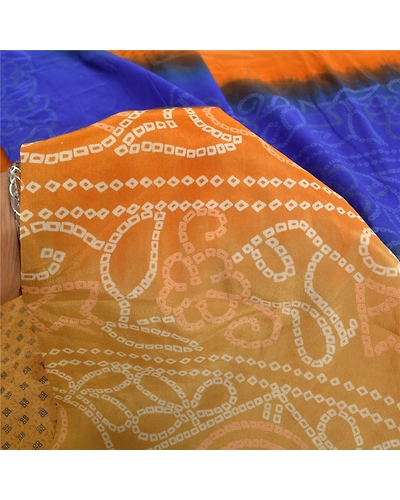 Sanskriti Vintage Sarees From India Beige Pure Crepe Silk Printed Sari Fabric, PRC-18964-Beige-Printed Floral Design-Pure Crepe Silk-3