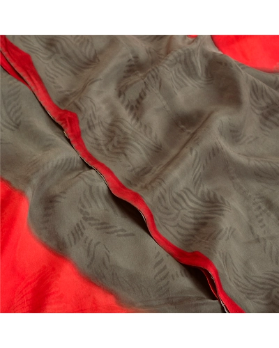 Sanskriti Vintage Sarees Gray Hand Beaded Pure Crepe Silk Print Sari Soft Fabric, PRC-18972-Gray-Printed Floral Design-Pure Crepe Silk-5