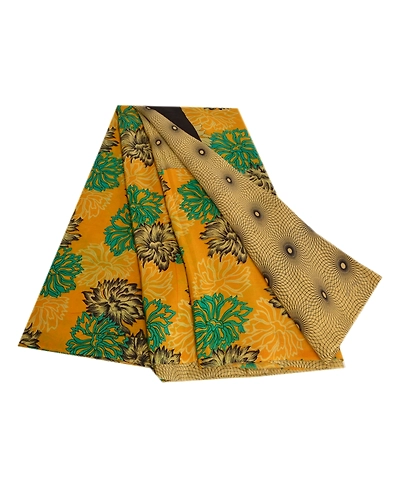 Sanskriti Vintage Sarees Green Indian Pure Crepe Silk Printed Sari Craft Fabric, PRC-19000-Green-Printed Floral Design-Pure Crepe Silk-7