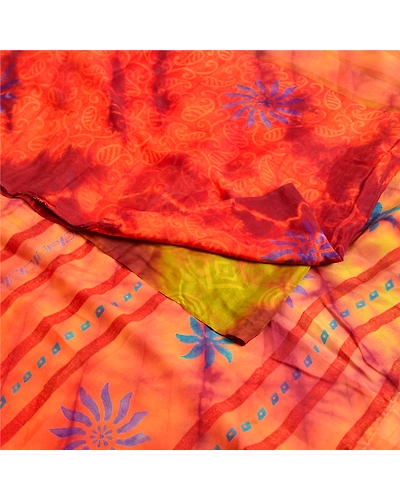 Sanskriti Vintage Sarees Multi Tie-Dye Pure Crepe Silk Printed Sari Soft Fabric, PRC-19204-Multi-Printed Floral Design-Pure Crepe Silk-1