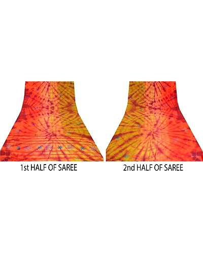 Sanskriti Vintage Sarees Multi Tie-Dye Pure Crepe Silk Printed Sari Soft Fabric, PRC-19204-Multi-Printed Floral Design-Pure Crepe Silk-4