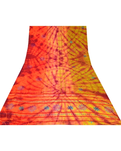 Sanskriti Vintage Sarees Multi Tie-Dye Pure Crepe Silk Printed Sari Soft Fabric, PRC-19204-Multi-Printed Floral Design-Pure Crepe Silk-8
