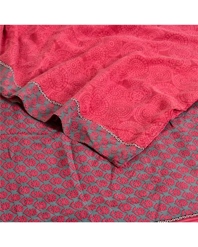 Sanskriti Vintage Sarees Blush-Pink Pure Crepe Silk Printed Sari Craft Fabric, PRC-19318-Blush-Pink-Printed Floral Design-Pure Crepe Silk-2