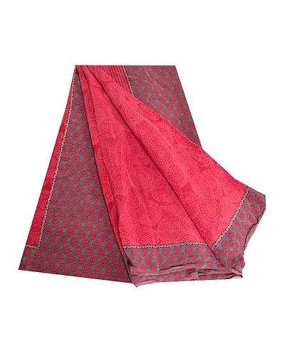 Sanskriti Vintage Sarees Blush-Pink Pure Crepe Silk Printed Sari Craft Fabric, PRC-19318-Blush-Pink-Printed Floral Design-Pure Crepe Silk-7