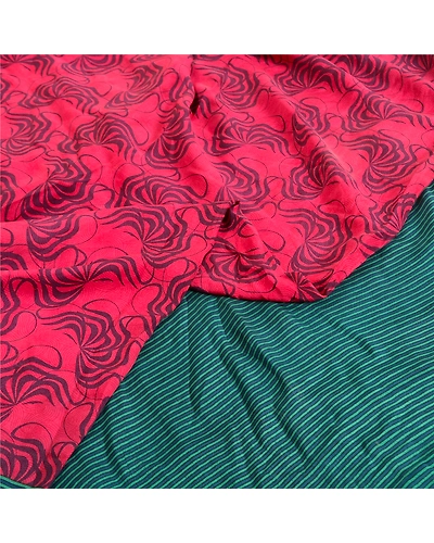 Sanskriti Vintage Sarees Indian Purple Pure Crepe Silk Printed Sari Craft Fabric, PRC-19575-Purple-Printed Floral Design-Pure Crepe Silk-3