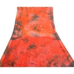 Sanskriti Vintage Sarees Pure Silk Woven Bomkai & Tie-Dye Premium Sari Fabric, PS-57944