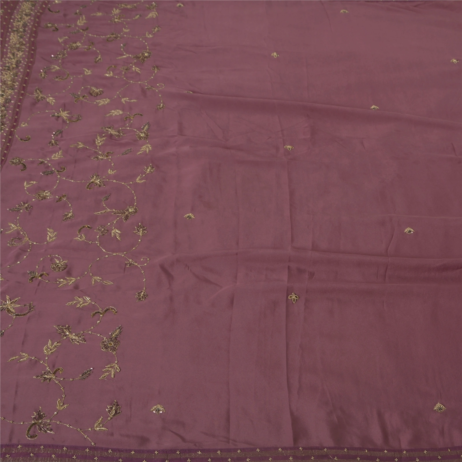 Sanskrit Vintage Purple Sarees Art Silk Hand Beaded Pre Stitched Lehenga Sari, PS-38616-Purple-Zardozi Work-Art Silk-1