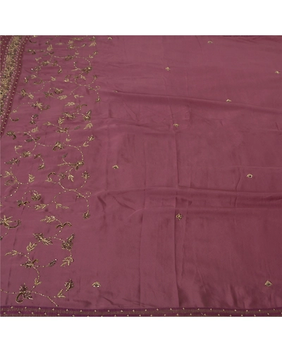 Sanskrit Vintage Purple Sarees Art Silk Hand Beaded Pre Stitched Lehenga Sari, PS-38616-Purple-Zardozi Work-Art Silk-1