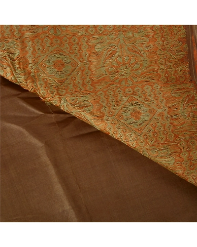 Sanskriti Vintage Brown Sarees 100% Pure Silk Woven Craft Fabric Premium Sari, PS-39280-Brown-Woven Work-100% Pure Silk-4