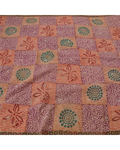 Sanskriti Vintage Cream Sarees Pure Crepe Silk Embroidered Craft Fabric Sari, PS-39296-Cream-Printed Work-100% Pure Crepe Silk-1