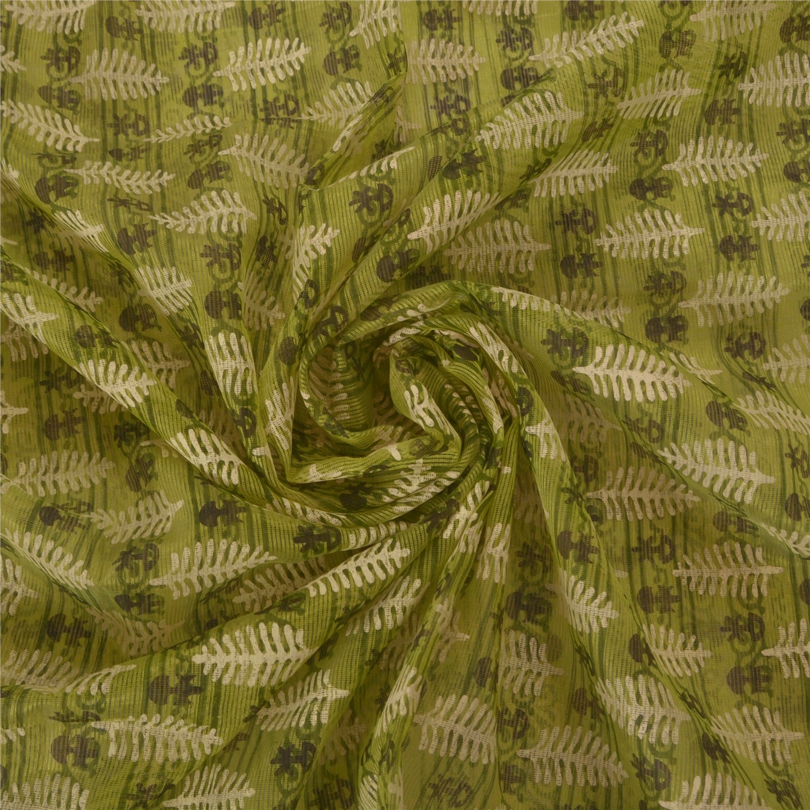 Sanskriti Vintage Green Sarees Art Silk Craft Fabric Block Printed Indian Sari, PS-39335-Green-Block Printed-Art Silk-6