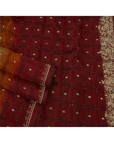 Sanskriti Vintage Green Sarees Pure Silk Hand Beaded Craft Fabric Premium Sari, PS-39360-Green-Zardozi Work-100% Pure Silk-2