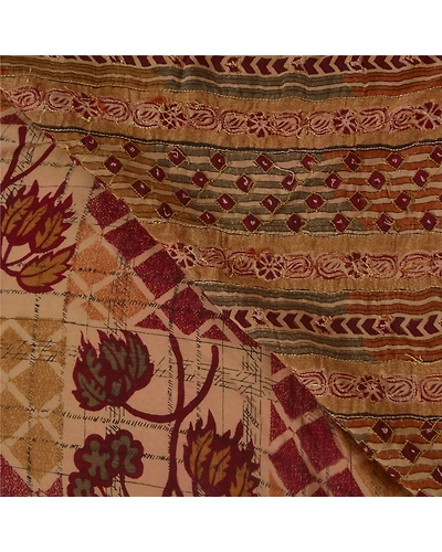 Sanskriti Vintage Peach Sarees Pure Crepe Silk Hand Beaded Fabric Premium Sari, PS-39417-Peach-Thread Work/Sequins-100% Pure Crepe Silk-4