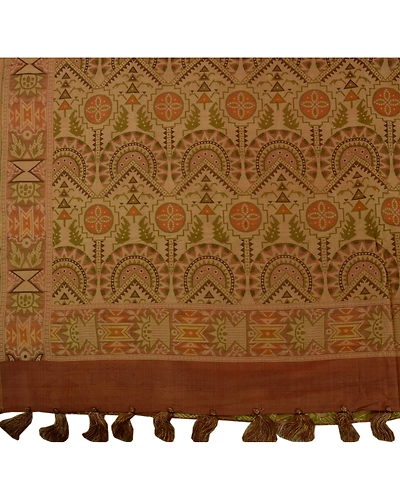 Sanskriti Vintage Sarees Pure Silk Brown Woven Craft Fabric Sari With Blouse, PS-40135-Brown-Woven Work-100% Pure Silk-5