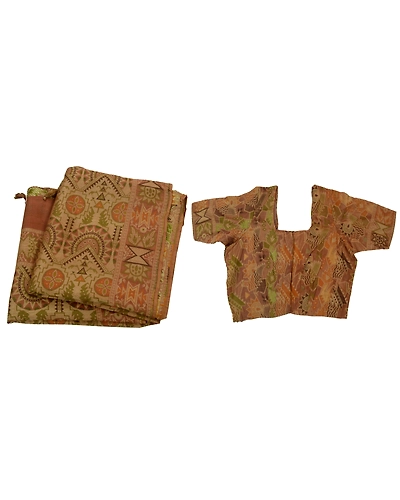 Sanskriti Vintage Sarees Pure Silk Brown Woven Craft Fabric Sari With Blouse, PS-40135-Brown-Woven Work-100% Pure Silk-10