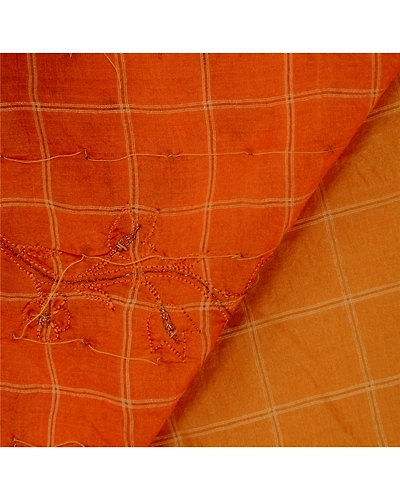 Sanskriti Vintage Peach Sarees 100% Pure Silk Hand Embroidered Fabric Sari, PS-42121-Peach-Hand Embroidered With Zari Work &amp; Thread Work-100% Pure Silk-5