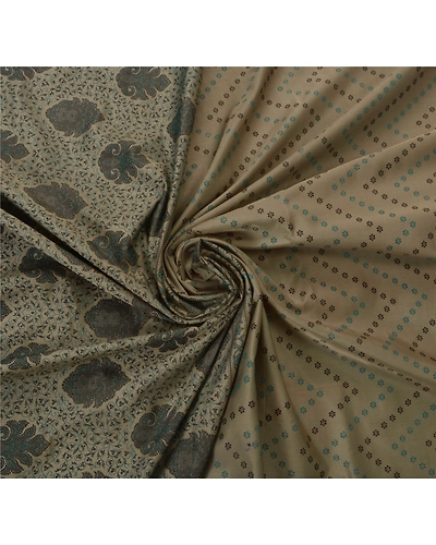 Sanskriti Vintage Sarees Art Silk Woven Grey Craft Fabric Premium 5 Yard Sari, PS-44865-Grey-Woven Work-Art Silk-5