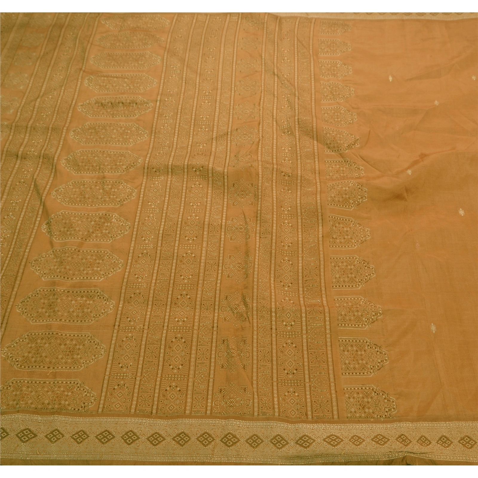 Sanskriti Vintage Brown Indian Sarees 100% Pure Silk Woven Fabric Premium Sari, PS-47200-Brown-Woven Work-100% Pure Silk-1