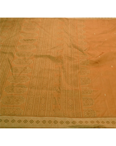 Sanskriti Vintage Brown Indian Sarees 100% Pure Silk Woven Fabric Premium Sari, PS-47200-Brown-Woven Work-100% Pure Silk-1