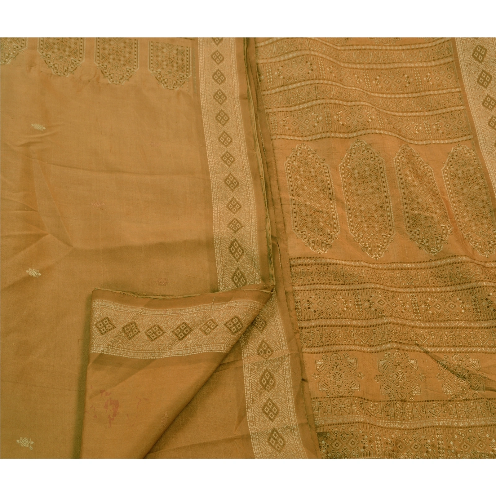 Sanskriti Vintage Brown Indian Sarees 100% Pure Silk Woven Fabric Premium Sari, PS-47200-Brown-Woven Work-100% Pure Silk-3