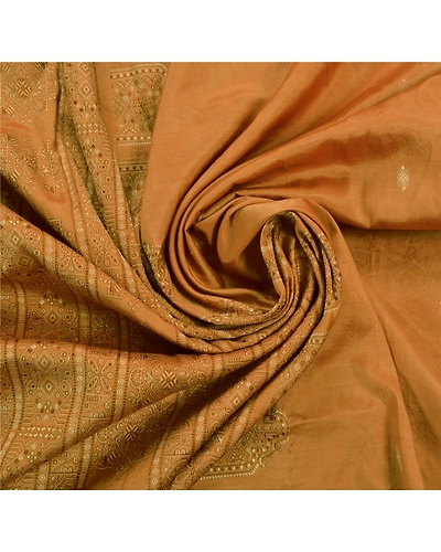 Sanskriti Vintage Brown Indian Sarees 100% Pure Silk Woven Fabric Premium Sari, PS-47200-Brown-Woven Work-100% Pure Silk-5
