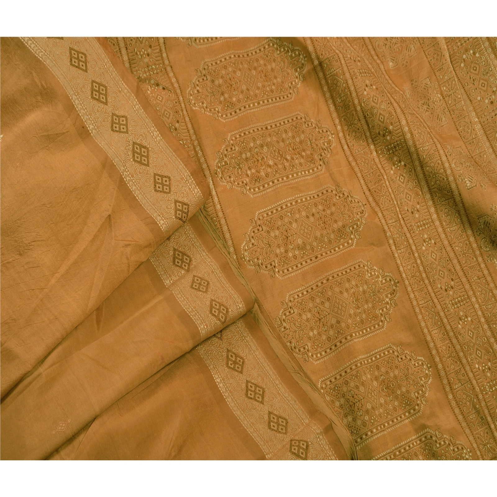 Sanskriti Vintage Brown Indian Sarees 100% Pure Silk Woven Fabric Premium Sari, PS-47200-Brown-Woven Work-100% Pure Silk-6