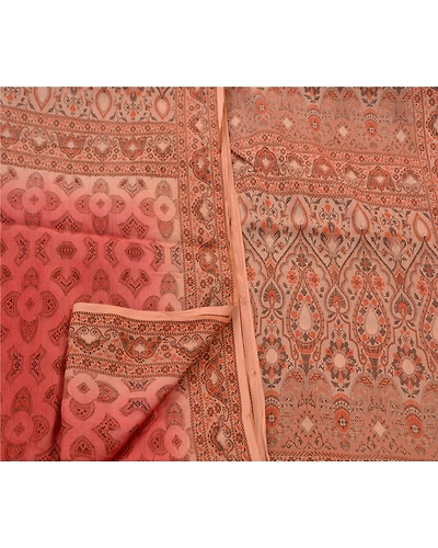 Sanskriti Vintage Indian Sarees 100% Pure Silk Woven Craft Fabric Cream Sari, PS-47371-Cream-Woven Work-Pure Silk-3